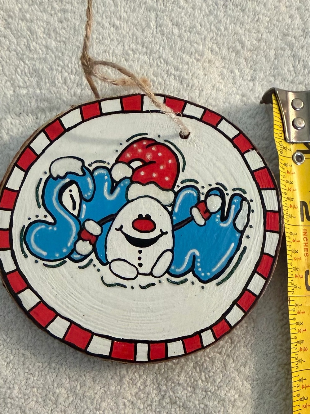 Hand-Painted Blue Snowman Holiday Ornament